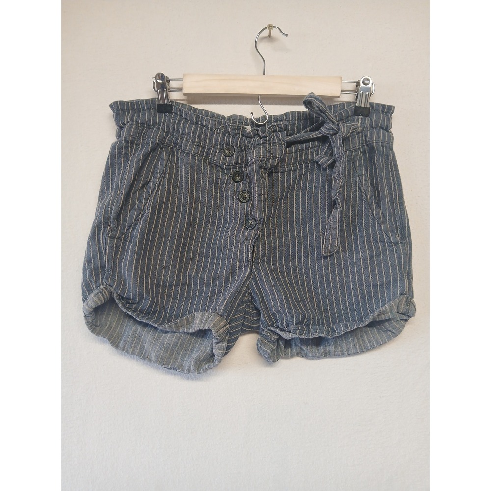 Free people Pinstripe beachy linen cotton blend shorts boho casual